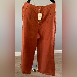 Grae Cove button fly crop pants Sz L , NWT